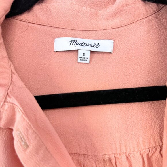 MADEWELL Central Drapey Shirt Antique Coral Women’s Small - Picture 4 of 7